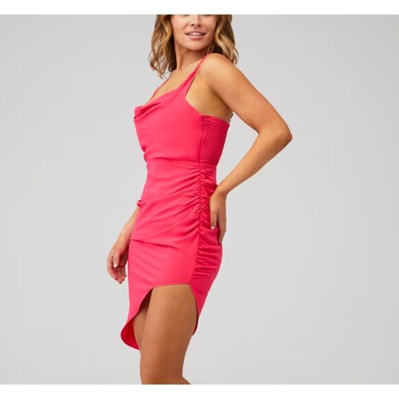 Amanda Uprichard Glamour Dress Hot Pink Size Small Lightly Worn Flattering - Picture 3 of 13